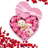 10 Pcs Scented Soap Flower Gift Rose Box Bouquet Festival Gift for Anniversary Birthday Wedding - 45-Degree Angle