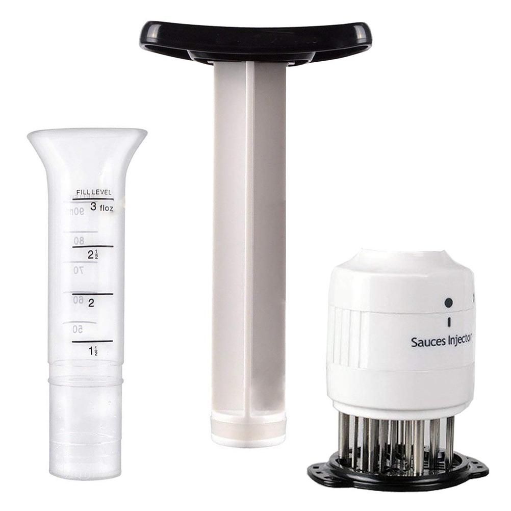 Sauce Injector Meat Marinade Injector with 27 Stainless Steel Needle 3 Oz Marinade Flavor Syringe