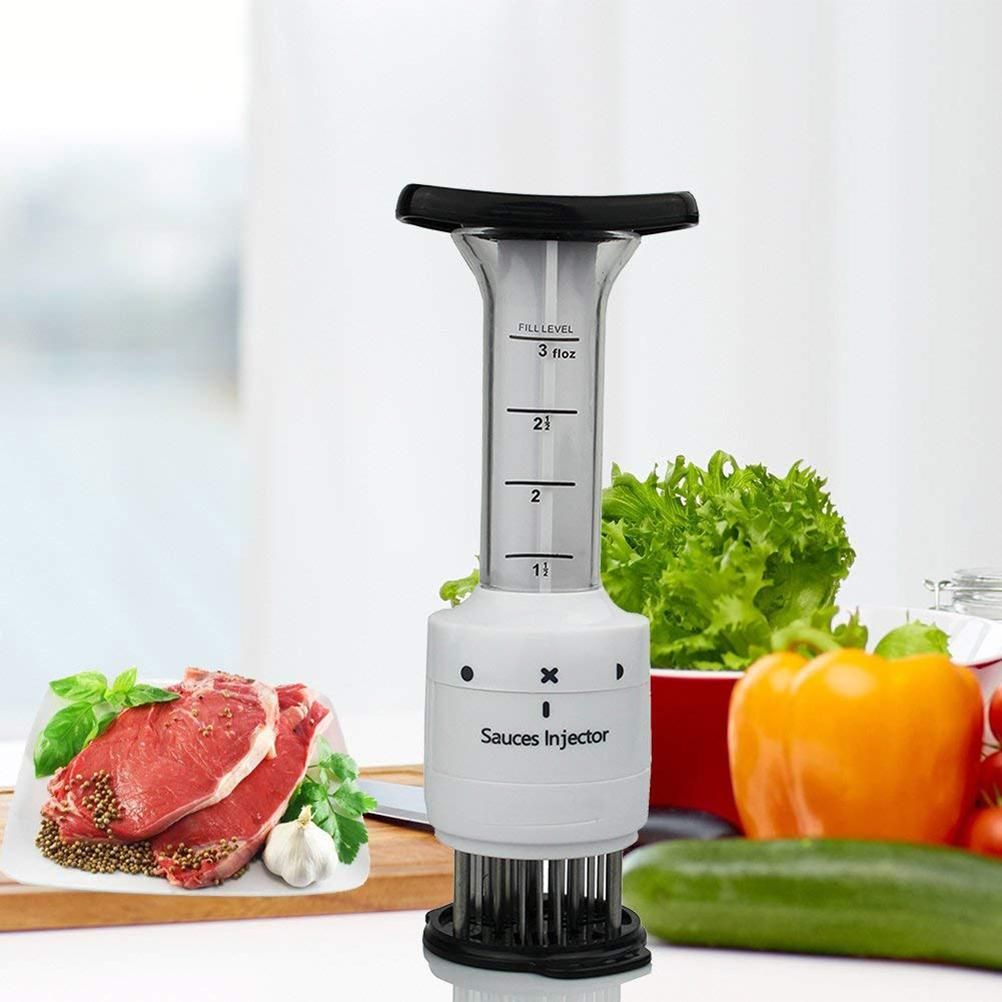 Sauce Injector Meat Marinade Injector with 27 Stainless Steel Needle 3 Oz Marinade Flavor Syringe