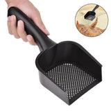 Sifter with Deep Shovel Thicken Non Stick Cat Litter Scoop with Handle and Small Hole - Low Angle