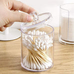 3PCS Clear Acrylic Cotton Swab Container Organizer Multipurpose Durable Transparent Acrylic Bathroom Cotton Balls Jar