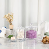 3PCS Clear Acrylic Cotton Swab Container Organizer Multipurpose Durable Transparent Acrylic Bathroom Cotton Balls Jar - Side View