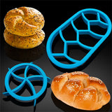 2PCS Dough Press Mold Set Baking Bread Rolls Mold Plastic Pastry Cutters