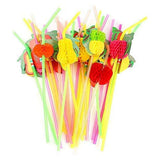 108 Pieces Hawaiian Tropical Party Decoration Set Leaves Flowers Umbrellas for Hawaiian Party Beach Theme - Side View