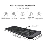 Silicone Heat Resistant Travel Mat Pouch for Curling Iron Hair Straightener Flat Iron and Hair Styling Tool - Side View