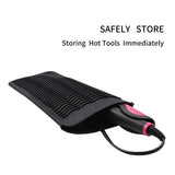 Silicone Heat Resistant Travel Mat Pouch for Curling Iron Hair Straightener Flat Iron and Hair Styling Tool - Rear View