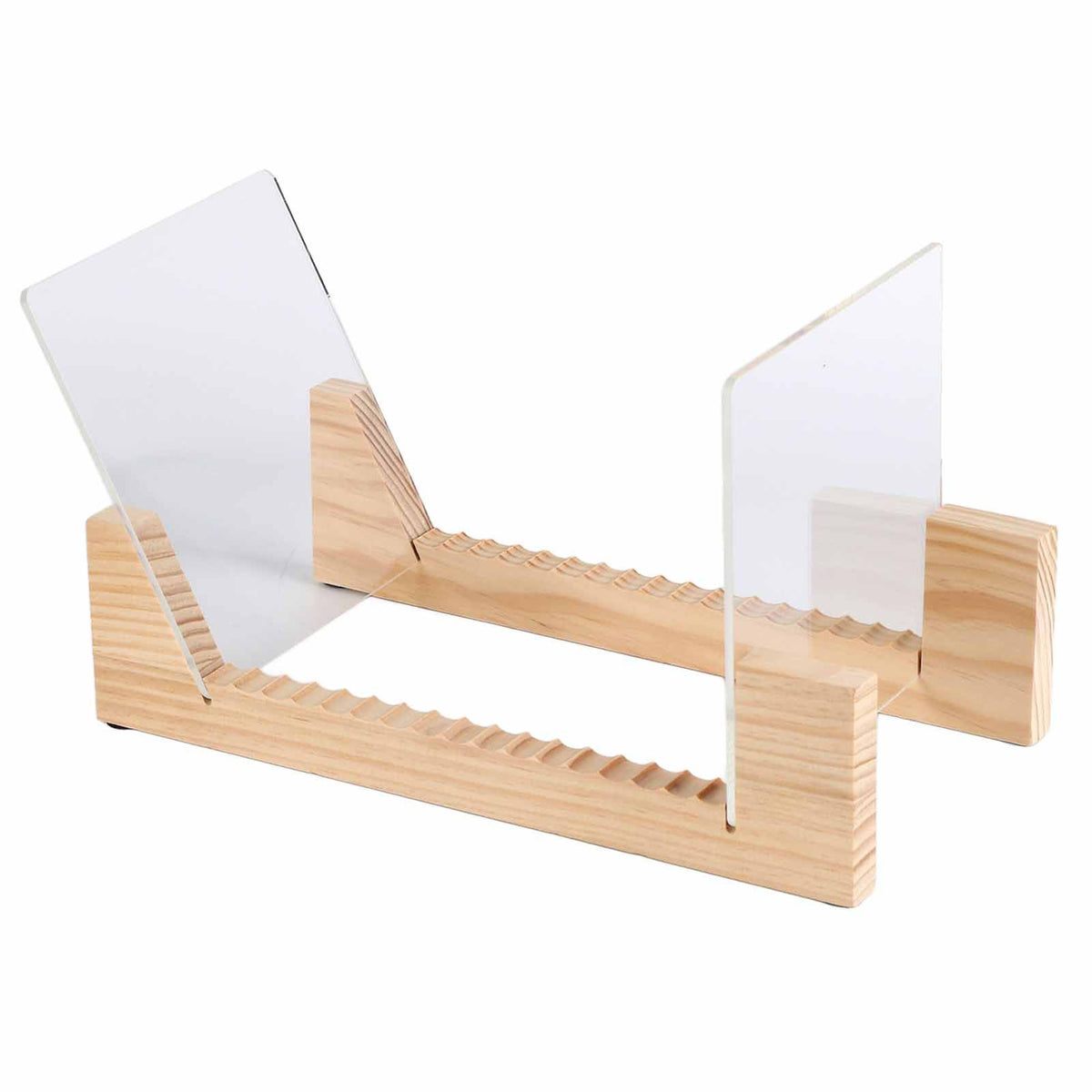 Vinyl Record Storage Holder Stand Rack Wooden CD Display Stand Stackable Modern CD Holder Record Storage Shelf for Displaying 7-12 inch Vinyl Records