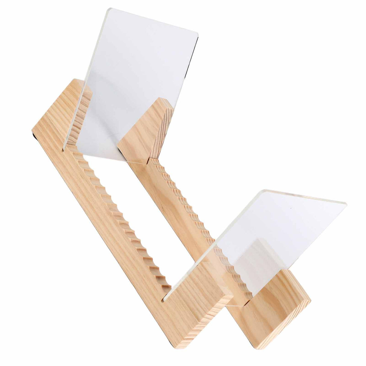Vinyl Record Storage Holder Stand Rack Wooden CD Display Stand Stackable Modern CD Holder Record Storage Shelf for Displaying 7-12 inch Vinyl Records