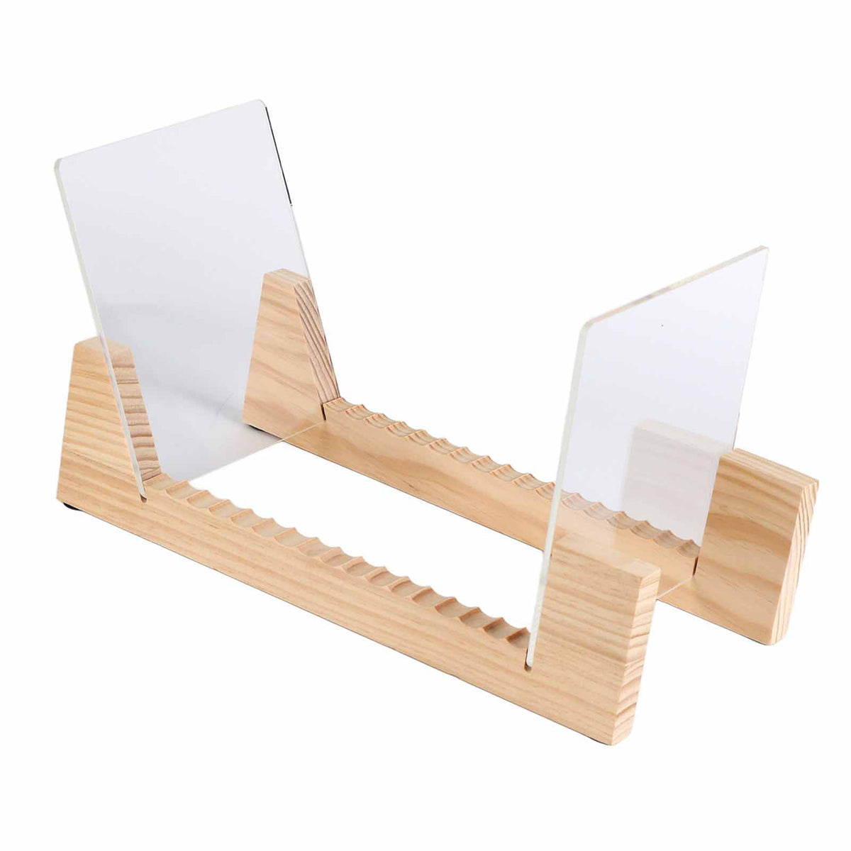 Vinyl Record Storage Holder Stand Rack Wooden CD Display Stand Stackable Modern CD Holder Record Storage Shelf for Displaying 7-12 inch Vinyl Records