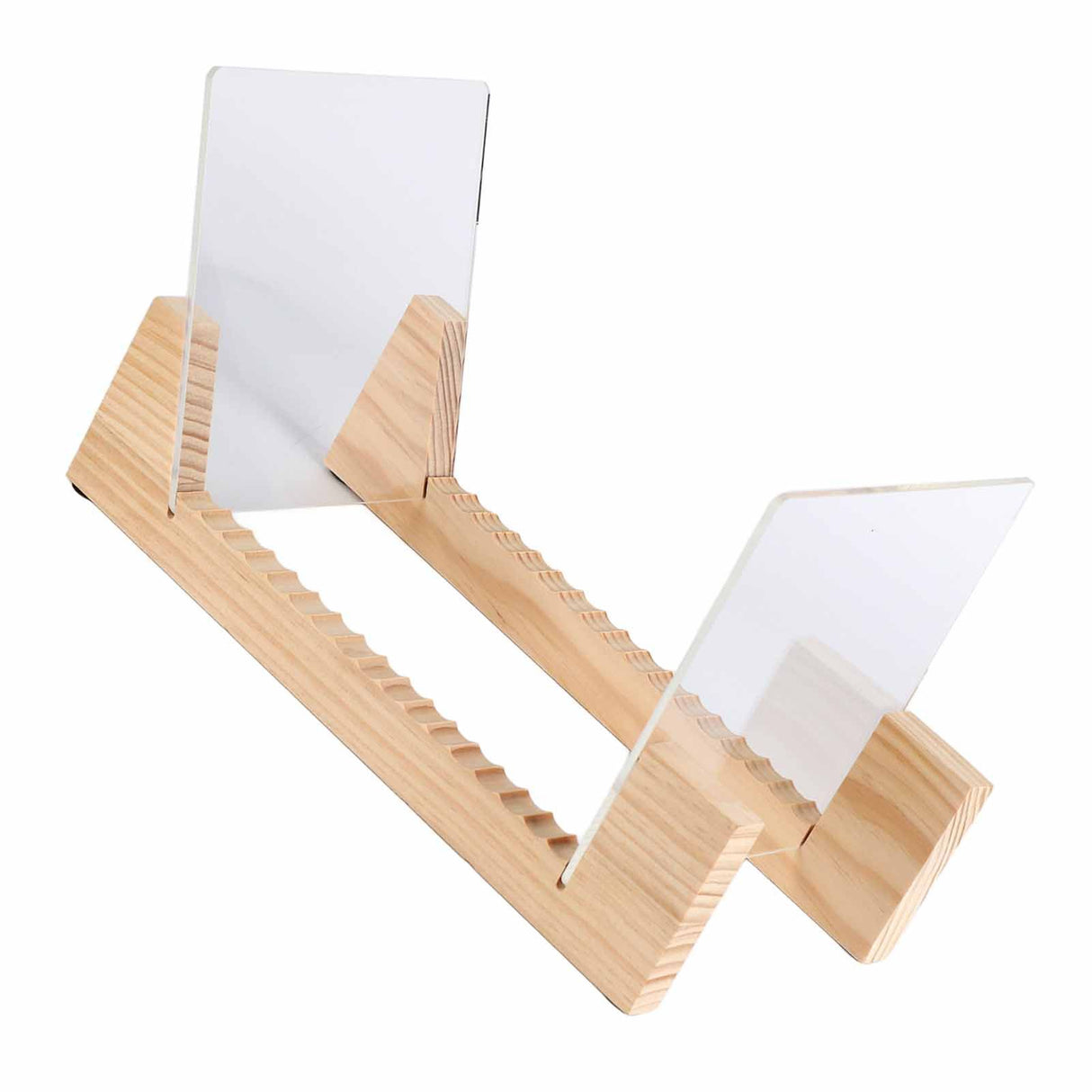 Vinyl Record Storage Holder Stand Rack Wooden CD Display Stand Stackable Modern CD Holder Record Storage Shelf for Displaying 7-12 inch Vinyl Records
