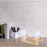 Vinyl Record Storage Holder Stand Rack Wooden CD Display Stand Stackable Modern CD Holder Record Storage Shelf for Displaying 7-12 inch Vinyl Records - Extra Image