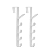 2 Pack Door Hook with 5 Hooks Door Organizer Rack Hanger Backpack Handbag Clothes Coat Hook for Home