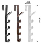 2 Pack Door Hook with 5 Hooks Door Organizer Rack Hanger Backpack Handbag Clothes Coat Hook for Home