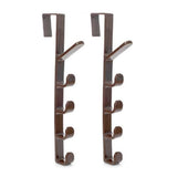 2 Pack Door Hook with 5 Hooks Door Organizer Rack Hanger Backpack Handbag Clothes Coat Hook for Home