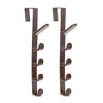 2 Pack Door Hook with 5 Hooks Door Organizer Rack Hanger Backpack Handbag Clothes Coat Hook for Home