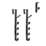 2 Pack Door Hook with 5 Hooks Door Organizer Rack Hanger Backpack Handbag Clothes Coat Hook for Home