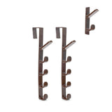 2 Pack Door Hook with 5 Hooks Door Organizer Rack Hanger Backpack Handbag Clothes Coat Hook for Home