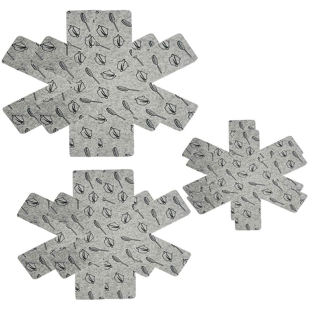 12pcs Pot Pan Protectors Non Woven Divider Pads Reusable Pot Protection Pads for Storing Frying Pans Baking Trays