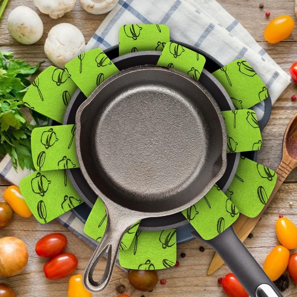 12pcs Pot Pan Protectors Non Woven Divider Pads Reusable Pot Protection Pads for Storing Frying Pans Baking Trays