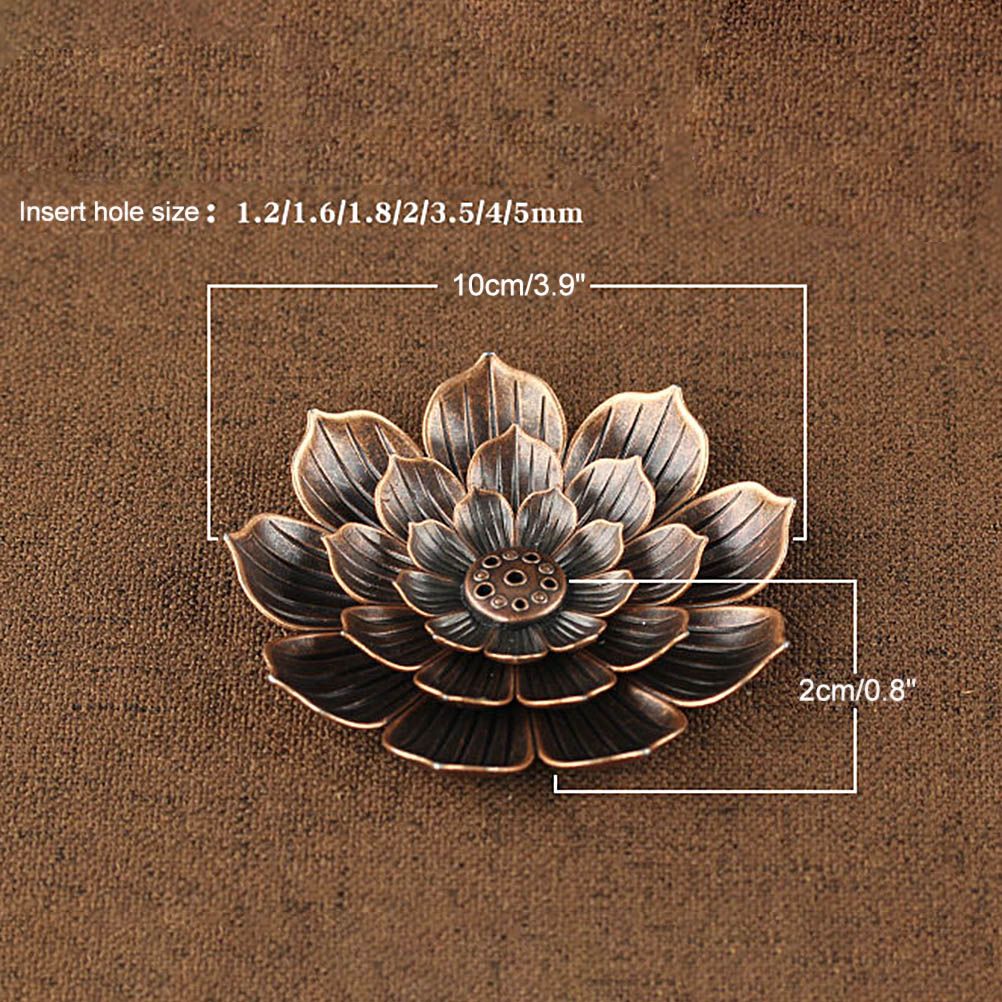 Multi Holes Lotus Incense Holder Zinc Alloy Incense Plate Stick Holder Ash Catcher
