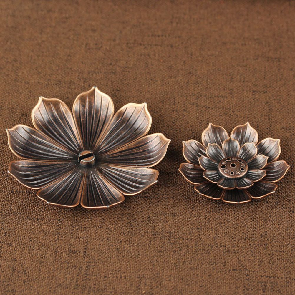 Multi Holes Lotus Incense Holder Zinc Alloy Incense Plate Stick Holder Ash Catcher