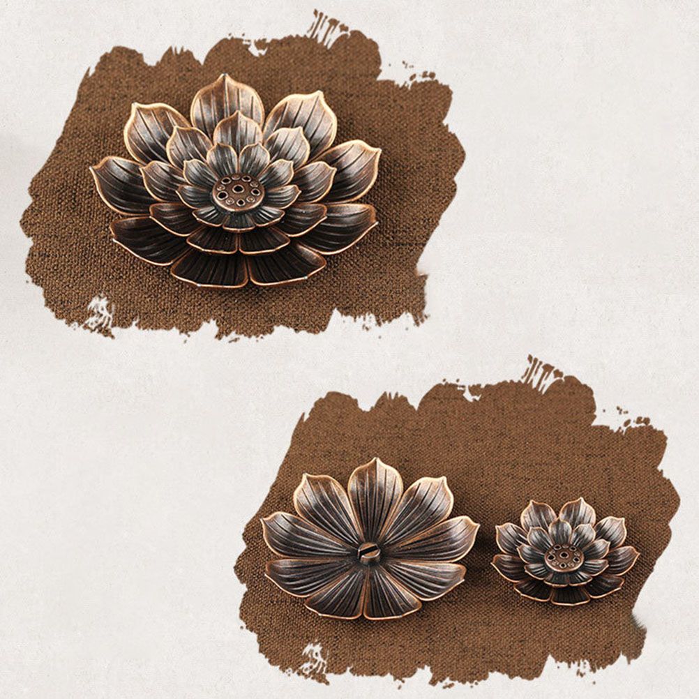 Multi Holes Lotus Incense Holder Zinc Alloy Incense Plate Stick Holder Ash Catcher