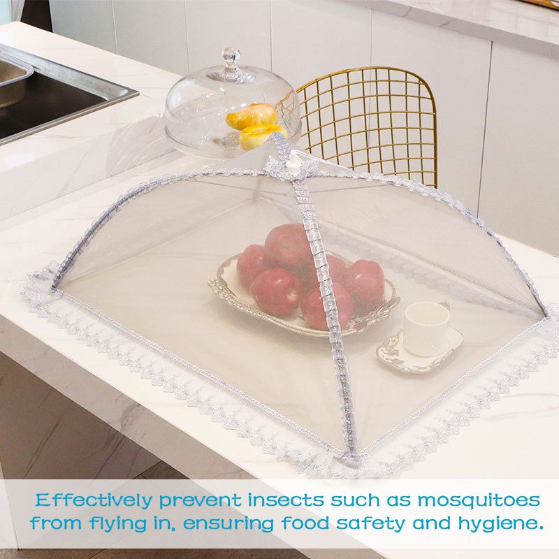 Mesh Screen Food Cover Tents Steel Wire Up Tents Kitchen Folded Food Dish Cover