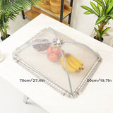 Mesh Screen Food Cover Tents Steel Wire Up Tents Kitchen Folded Food Dish Cover - Side View