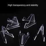 12PCS Mini Acrylic Display Stands Transparent Coin Display Easel for Home Shop Exhibitions - Top-Down View
