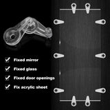 50PCS Glass Retainer Clips Glass Panel Clips Mirror Clips Non Slip Waterproof Transparent Fixed Buckle - 45-Degree Angle