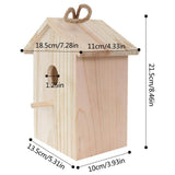 Birdhouse Bird Feeder Wooden Hanging Nest Box Outdoor Window Cage with Suction Cups - Side View