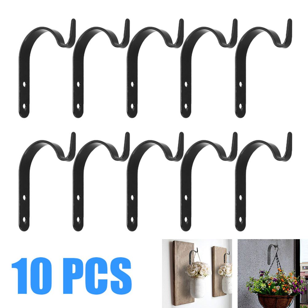 10Pcs Iron Garden Wall Light Hanging Flower Plant Hanger Pot Bracket Holder