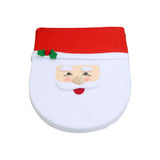 Christmas Pattern Mildew Proof Waterproof Bathroom Toilet Seat Cover Foot Pad and Water Tank Cover Set - Rear View
