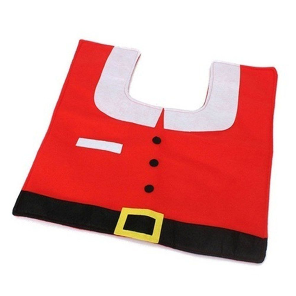 Christmas Pattern Mildew Proof Waterproof Bathroom Toilet Seat Cover Foot Pad and Water Tank Cover Set