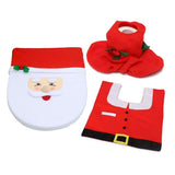 Christmas Pattern Mildew Proof Waterproof Bathroom Toilet Seat Cover Foot Pad and Water Tank Cover Set - Extra Image