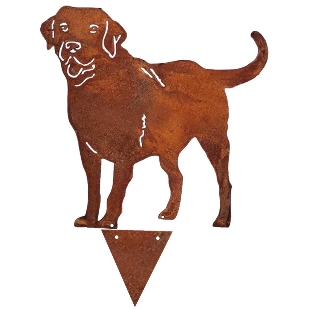 Metal Dog Decorative Garden Stakes Dog Silhouette Garden Decoration for Outdoor Lawn Ornaments Yard Sign