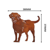 Metal Dog Decorative Garden Stakes Dog Silhouette Garden Decoration for Outdoor Lawn Ornaments Yard Sign - Front View