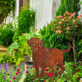 Metal Dog Decorative Garden Stakes Dog Silhouette Garden Decoration for Outdoor Lawn Ornaments Yard Sign - Side View