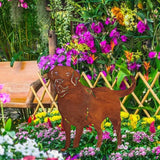 Metal Dog Decorative Garden Stakes Dog Silhouette Garden Decoration for Outdoor Lawn Ornaments Yard Sign - Top-Down View