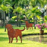 Metal Dog Decorative Garden Stakes Dog Silhouette Garden Decoration for Outdoor Lawn Ornaments Yard Sign - 45-Degree Angle