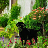 Metal Dog Decorative Garden Stakes Dog Silhouette Garden Decoration for Outdoor Lawn Ornaments Yard Sign - Side View