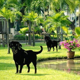 Metal Dog Decorative Garden Stakes Dog Silhouette Garden Decoration for Outdoor Lawn Ornaments Yard Sign - Top-Down View
