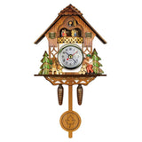 Cuckoo Clock Antique Wooden Cuckoo Birdhouse Wall Clock Home Decor Hanging Cuckoo Clock Auto Swing Bell Pendulum Home Decor