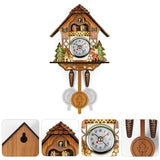 Cuckoo Clock Antique Wooden Cuckoo Birdhouse Wall Clock Home Decor Hanging Cuckoo Clock Auto Swing Bell Pendulum Home Decor