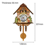 Cuckoo Clock Antique Wooden Cuckoo Birdhouse Wall Clock Home Decor Hanging Cuckoo Clock Auto Swing Bell Pendulum Home Decor - Top-Down View