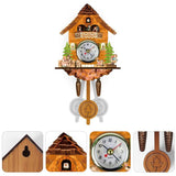 Cuckoo Clock Antique Wooden Cuckoo Birdhouse Wall Clock Home Decor Hanging Cuckoo Clock Auto Swing Bell Pendulum Home Decor - Front View
