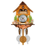 Cuckoo Clock Antique Wooden Cuckoo Birdhouse Wall Clock Home Decor Hanging Cuckoo Clock Auto Swing Bell Pendulum Home Decor