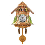 Cuckoo Clock Antique Wooden Cuckoo Birdhouse Wall Clock Home Decor Hanging Cuckoo Clock Auto Swing Bell Pendulum Home Decor