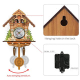 Cuckoo Clock Antique Wooden Cuckoo Birdhouse Wall Clock Home Decor Hanging Cuckoo Clock Auto Swing Bell Pendulum Home Decor