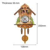 Cuckoo Clock Antique Wooden Cuckoo Birdhouse Wall Clock Home Decor Hanging Cuckoo Clock Auto Swing Bell Pendulum Home Decor